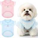 2 Pack Dog Shirts,Breathable Mesh Dog Clothes for Small Dogs and Cat Lightweight Soft Pet Sleeveless Vest for Spring Summer Autumn