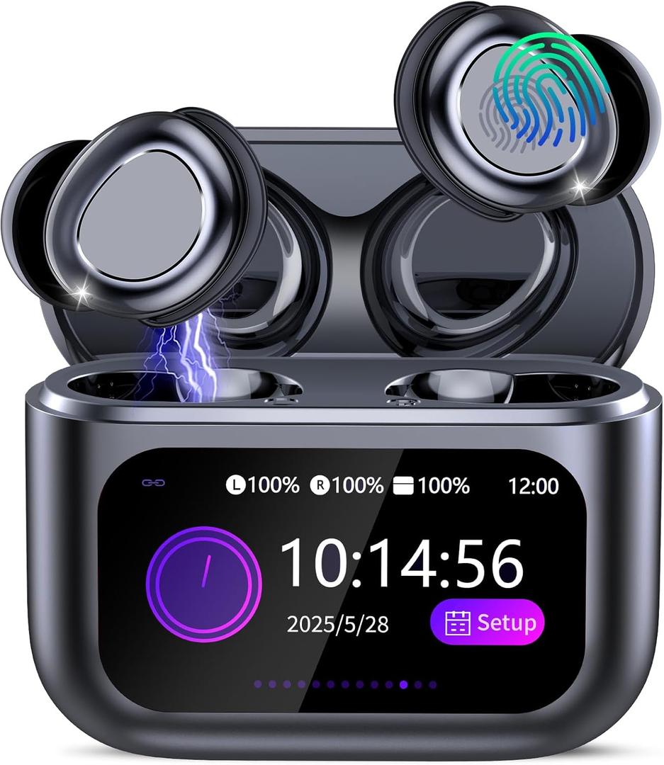 Sleep Earbuds Bluetooth 5.4 in Ear Touch Screen Sleep Headphones, Small Design Mini Sleep Earbuds for Side Sleepers with Sleep Mode, 48H Playtime Sleep Earphones Clear Calls, Darkblack