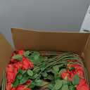 Hotop 80 Pcs Rose Artificial Flowers Bulk with Long Stem, Silk Roses Realistic Fake Flowers Bouquet for Wedding Table Centerpieces Bridal Shower Party Home Decorations(Red)