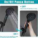 GwernKB Handheld Shower Head with on off Switch&Built-in Power Spray,7-Setting High Pressure Spray Shower Wand with 79in Long Hose&Bracket and Extra Adhesive Shower Holder for Lower Mount,Black