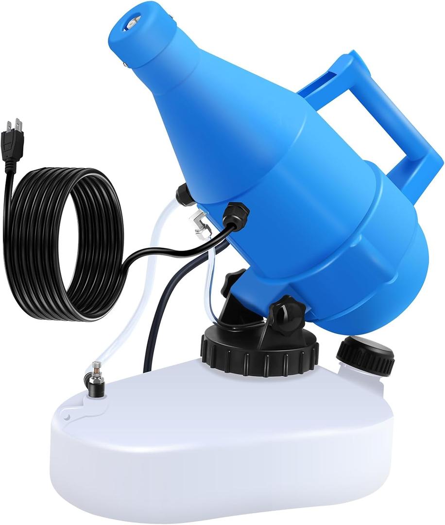4.5L(1.2 Gallon) Tank, Portable Electric ULV Cold Fogger 1200W Adjustable Flow Fine Mist Sprayer with Long 17ft Power Cord for Home, Garden, Cleaning