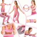 Pilates Equipment Kit for Home Workouts - 18pcs Set- 14'' Pilates Ring and Ball Set for Women, Pilates/Yoga Accessories Kit with Wrist Weights, Resistance Bands, Core Sliders, Yoga Strap