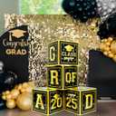 KatchOn, Black and Gold Graduation Balloon Box - 4 Boxes | Black and Gold Grad Decoration Box | Graduation Party Decorations | Grad Party Decorations 2025, Graduation Decorations 2025 | Class of 2025