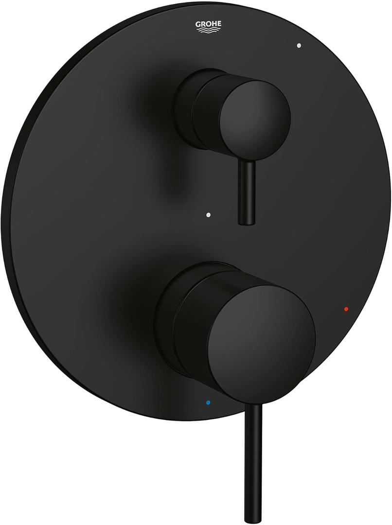 Grohe 294232430 Timeless Pressure Balance Valve Trim with 2-Way Diverter and Cartridge, Matte Black