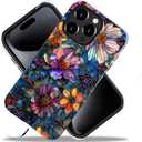 Case Compatible with iPhone 11 Pro Max,Fall Prevention Bright Hybrid 2-Layer Hard Shell Phone Case for Girls Boys,Colorful Floral Flower Art