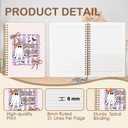 FDHSPAAM Coquette Halloween Ghost Spiral Journal Notebook 5.5x8.3in, Spooky Ghost Journal for Woman, Girly Preppy Halloween Notebooks Gifts for Note Taking, Hardcover Notebook