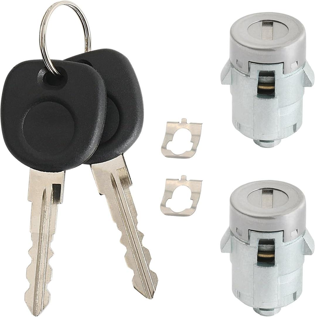 Door Lock Cylinders & Keys for Exterior Door Handle Compatible with 2001-2007 Classic Chevrolet Chevy Silverado/GMC Sierra 1500 2500 3500 Avalanche Suburban Tahoe Yukon