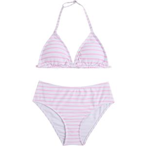 RoseSeek Girl's 2 Piece Bathing Suit Halter Triangle Swimsuit Bikini Sets (Pink, S/12Y)