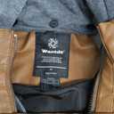 Wantdo Boy's Faux Leather Jacket Zipper Up Hoodie Zipper Coat with Removable Hood M