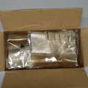 I00000 2oz Gold Glitter Square Mini Plastic Dessert Cups, 2 Ounce Small Plastic Cups with Mini Spoons, Include 100 Pieces Small Parfait Cup and 100 Pieces Gold Spoons for Pudding, Fruit and Ice Cream