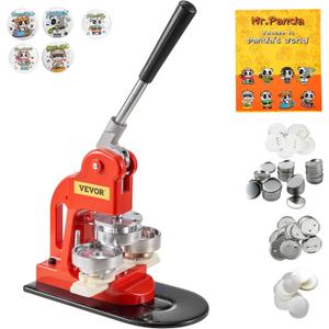 VEVOR Button Maker Machine 2.25in 58mm Button Badge Maker Punch Press Machine with 500 Pcs Circle Button Parts and Circle Cutter (58MM 500P)