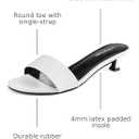 Lookyno Womens Heeled Sandals Open Round Toe Kitten Low Heels for Women Slip on Slide Sandals Mule Heels Fashion Comfort Dress Party Shoes (White)