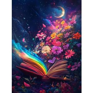 Xylogist Diamond Art Kits for Adults, Flowers Diamond Painting Kits for Adults Beginner, 5D Diamonds Painting, DIY Round Full Drill Gem Art Crafts Kit Home Wall Decor Gifts 12x16 inch (11.8 x 15.7 in)