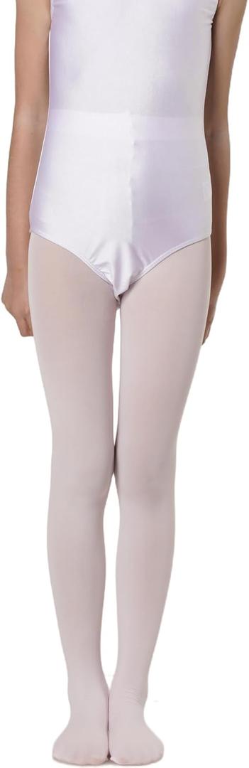 Carnavalife Pantyhose for Girls in Colors and Sizes, Stretchy, Soft and Comfortable, Ideal for School, Events (White, S)