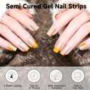 2 x Semi Cured Gel Nail Strips (Nude Pink), 28pcs UV Gel Nail Stickers | Gel Nail Polish for Women Work with Any UV Lamps, Salon Quality Nails Art Wraps for Home DIY