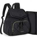 mommore Diaper Bag Backpack, Small Diaper Backpack for Travel, Drawstring Puffer Diaper Bag, Lightweight Quilted Baby Bag with Stroller Straps, Changing Pad