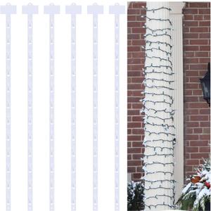 12 Pcs Christmas Light Clips Hooks for Outdoor Strip Light No Wrap Ties Mounting Straps Christmas Tree Hanging Rope Holder for Xmas Tree Column Outside Porch