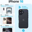 Shockproof for iPhone 16 Case, [Full Camera Protection] [Military-Grade Drop Protection] Protective Anti-Yellow Slim Translucent Matte Skin-Friendly for iPhone 16 Phone Case, Black