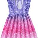 Goodstoworld Toddler Girl Dress for Kids Summer Beach Ruffle Tie Back Dresses for 2-8T (4-5T, A1-glitter 01)