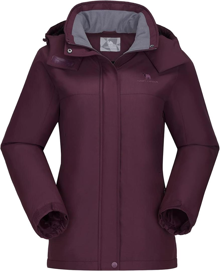 CAMEL CROWN Women's Ski Jacket Winter Snow Coat Warm Fleece Mountain Waterproof Female Jacket Snowboarding jackets (XXL)