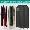 LANDNEOO 65" Long Garment Bags for Travel, Dress Bags for Hanging Clothes, Wedding Dress Cover for Women, Closet Storage for Gowns, Coats, Black, 4 Pack