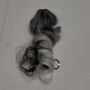REECHO Ponytail Extension, 24" Claw Clip in Long Curly Wavy Ponytail Hair Extension Jaw Clip on Pony Tails Hairpiece for Women - Grey with White Ends