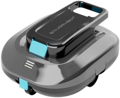 STARRYBOT Robotic Pool Vacuum, Dual-Motor Above-Ground Cleaner(Gray) | Dual high-efficiency motors, smart LED indicator, and self-parking design suit flat pools up to 900 sq.ft.