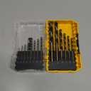 DEWALT Drill Bit Set, 3-Flats Shank,14-Piece, 135 Degree Split Point, for Plastic, Wood and Metal (DWA1184)