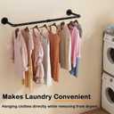 Wall Mounted Clothes Rack 38.4in, Industrial Pipe Wall Mount Clothing Rack, Heavy Duty Iron Garment Racks, Space Saver Multi-purpose Hanging Rod for Laundry Room, Closet Storage, 1 Pack