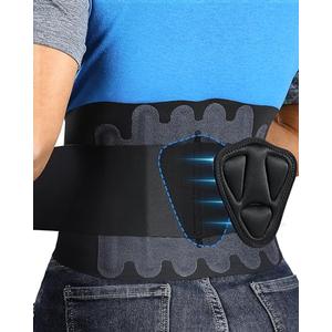 Fitomo 0.5mm Ultra Thin Back Brace for Women Men, 3D Lumbar Pad, Seamless Yoga Fabric, Lightweight Back Brace for Lower Back Pain Relief, Sciatica, Posture, Lifting, Wearg Under Clothes, Black, M