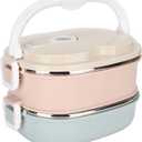 2 Layers Lunch Box 1800ml Food Lunch Containers Portable Stackable 304 Stainless Steel Bento Box Adult Food Storage Box for School Office Outdoor Travel