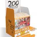 XFasten Golf Pencils, #2 HB Sharpened Pencils, 3.5 Inch Half Size, Hexagonal Easy-to-Grip, Bulk 200-Pack for Office Supplies, Art Supplies, Games & Events