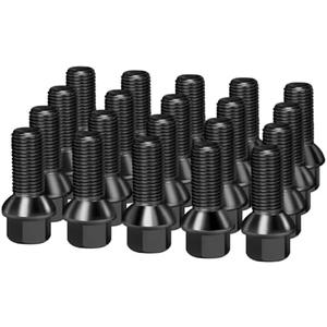 Dynofit 20pcs M14x1.5 OEM Lug Bolts for A3 A4 A5 A6 A7 A8 S1 S2 S3 S4 S5 S6 S7 S8, 28mm Shank R12 Ball Seat Wheel Bolts fit Glof Tiguan GTI Jetta Passat, Factory Bolt Replacement OE No#610-319 431-601