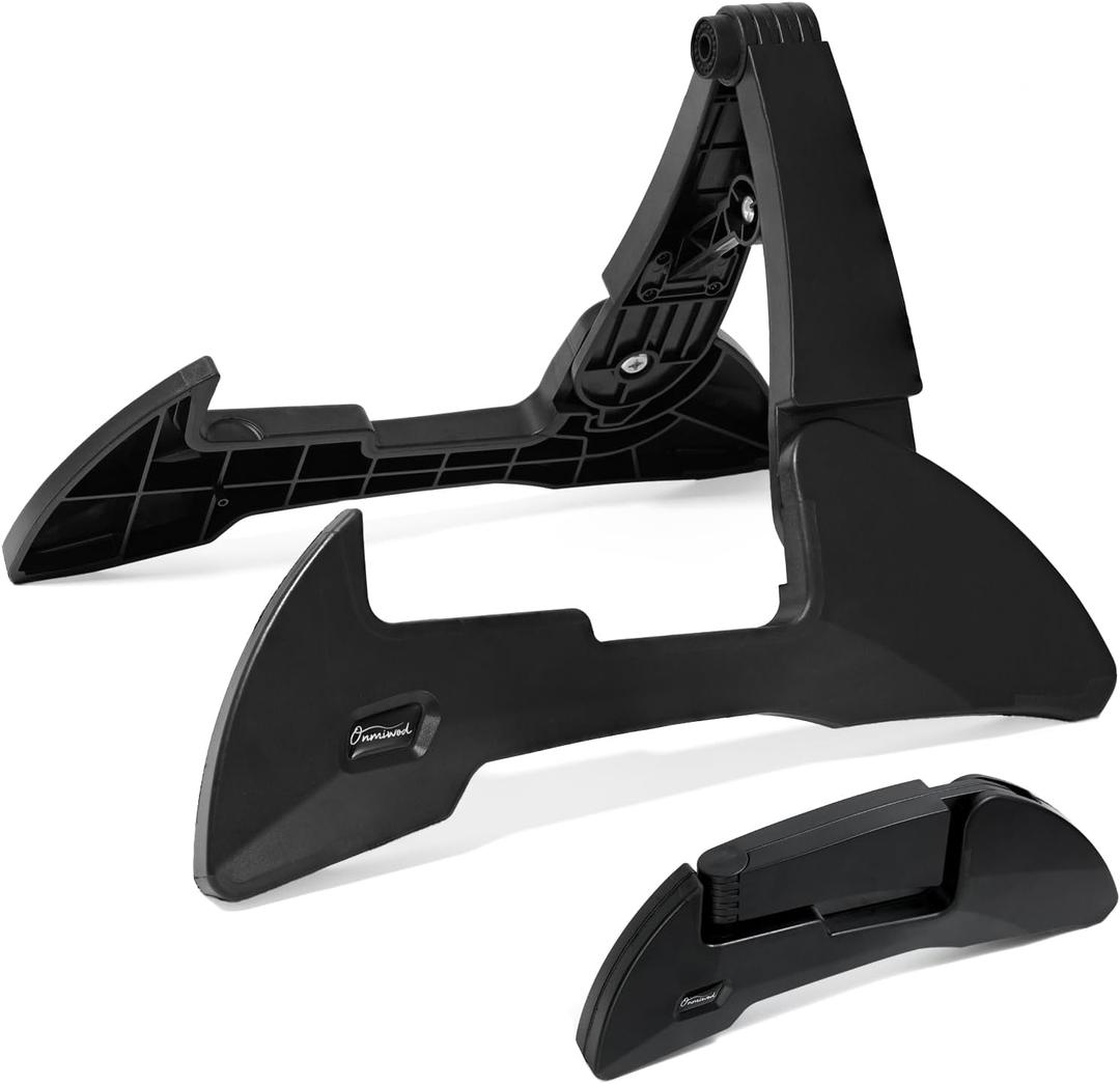 Onmiwod Guitar Stand, Foldable Guitar Stand with Adjustable 2-Width, Sturdy Electric Guitar Stand, Portable Acoustic Guitar Stand Compatible with Guitar, Bass, Ukulele, Banjo, Guitar Accessories Gift