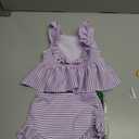 Happy Town Baby Infant Swimsuit Girl Toddler Bathing Suit Girl Summer Beach Bikini Tankini 2-Piece Swimwear (2-3T,Purple-and-White Stripes)