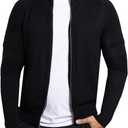 X RAY Mens Zip Up Cardigan Sweater for Men, Full Zip Slim Fit Knit Jacket for Spring (Big and Tall), (Black, 4X-Large)