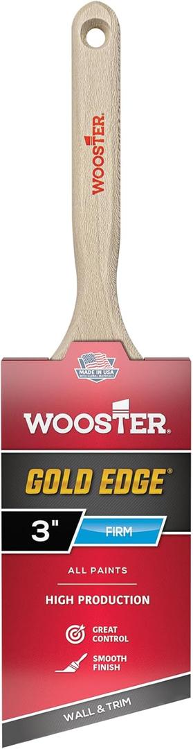 Wooster 5231-3 Series 5231 3" Gold Edge Angle Brush, 3 Inch