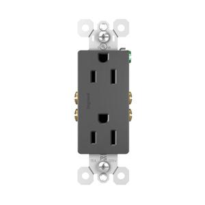 Legrand radiant 885BKCC12 15 Amp Decorator Duplex Outlet, Side Wire or Push Wire, Black (1 Count)