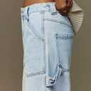 EMMIOL Womens Jorts Denim Shorts Y2k Vintage Baggy Mid Rise Bermuda Jeans Summer Knee Length Jort Short Pants (Blue)