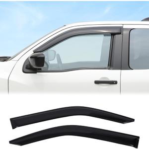 Side Window Rain Guards Visor Deflectors Compatible with 2-Door Nissan Frontier 2022-2025 Front Door Outside Mount Channel Window Rain Guard Visor Weather Shield Deflector Vent Trim Cover Accessories