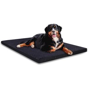 Indestructible Dog Beds, Enhanced Quilted Chew Proof Dog Crate Pad for Aggressive Chewer, Washable Cover Dogs Mat for Crate, Non-Skid Kennel Pad, Durable Pet Bed for Puppy (Black, 40"x27")