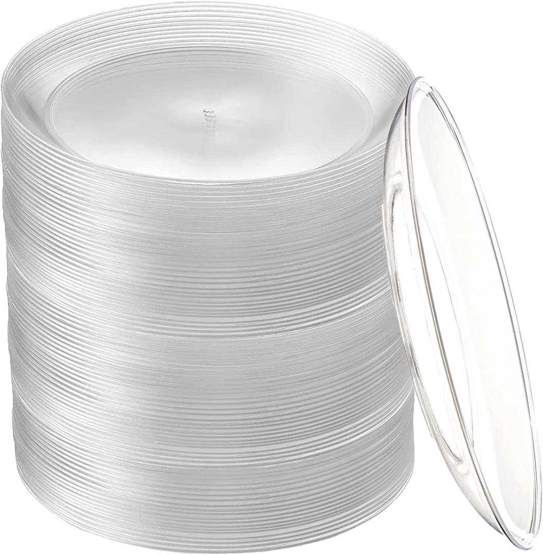 Tergy 200 Pack Disposable Clear Plates 5 Inch Plastic Dessert Plates Wedding Cake Appetizers Plates for Party Dinner BBQ Travel