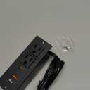 Recessed Power Strip with 30W USB C,Ultra Thin Flat Plug Power Strip,2 Outlets 4 USB Ports,Furniture Flush Mount Desk Outlet,Recessed Outlet for Side Table/Sofa Table,6ft Cord (Black)