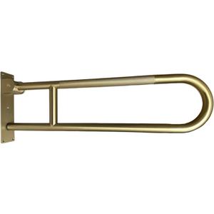 ANHEL 30 Stainless Steel Bathroom and Toilet Grab Bar - Foldable, Flip-Up, U-Shaped, Anti-Slip with Textured Grip, Screw-in for Elderly, Disabled, Handicapped Support, Brushed Gold