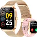 Smart Watch for Women with Bluetooth Calling, Fashion Fitness Tracker, 1.85" HD Touch Screen, AI Voice Assistant, Heart Rate Sleep Monitor, 120+ Sports Modes, Compatible with Android iPhone, 2 Bands (Rose gold and Light Pink)