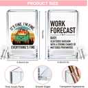 Everything's Fine Work Forecast Funny Acrylic Pencil Pen Holder Cup Set 2, Cute Pencil Holder Desk Organizer, Dumpster Fire Desk Accessories, Sarcastic Office Gifts for Women Men Coworkers