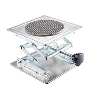 Non-Slip 10 x 10 Inch Lab Scissor Jack Stand Laboratory Mini Scissor Jack Lift Stand Stainless Steel Platform, Adjustable Height 85-370mm, Support Weight 20kg