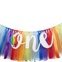 6 x Hot Air Balloon Highchair Banner for Baby - Party Theme Pull Flag, High Chair Fabric Garland, 1st First Birthday Banner, Photo Props, Handmade