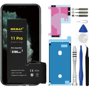 Replacement for iPhone 11 PRO Battery, 3700mAh High Capacity Li-ion Polymer Replacement Battery for Model A2160 A2215 A2217 with Professional Repair Tool Kits