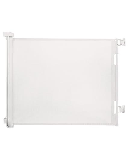 Retractable Baby Gate for Doorways and Stairs, Mesh Safety Gate for Pet, Indoor & Outdoor Use, One-Hand Operation, Easy Installation, 33.6" Tall, Expands to 55" Wide（White,33.6"x55")